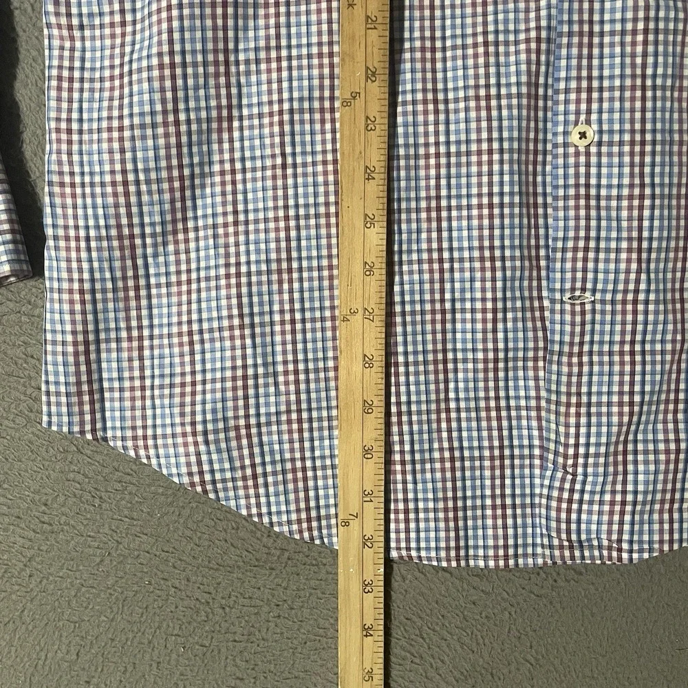 Peter Millar Shirt‎ Mens Large Check Long sleeve Button Up Preppy Casual Comfort